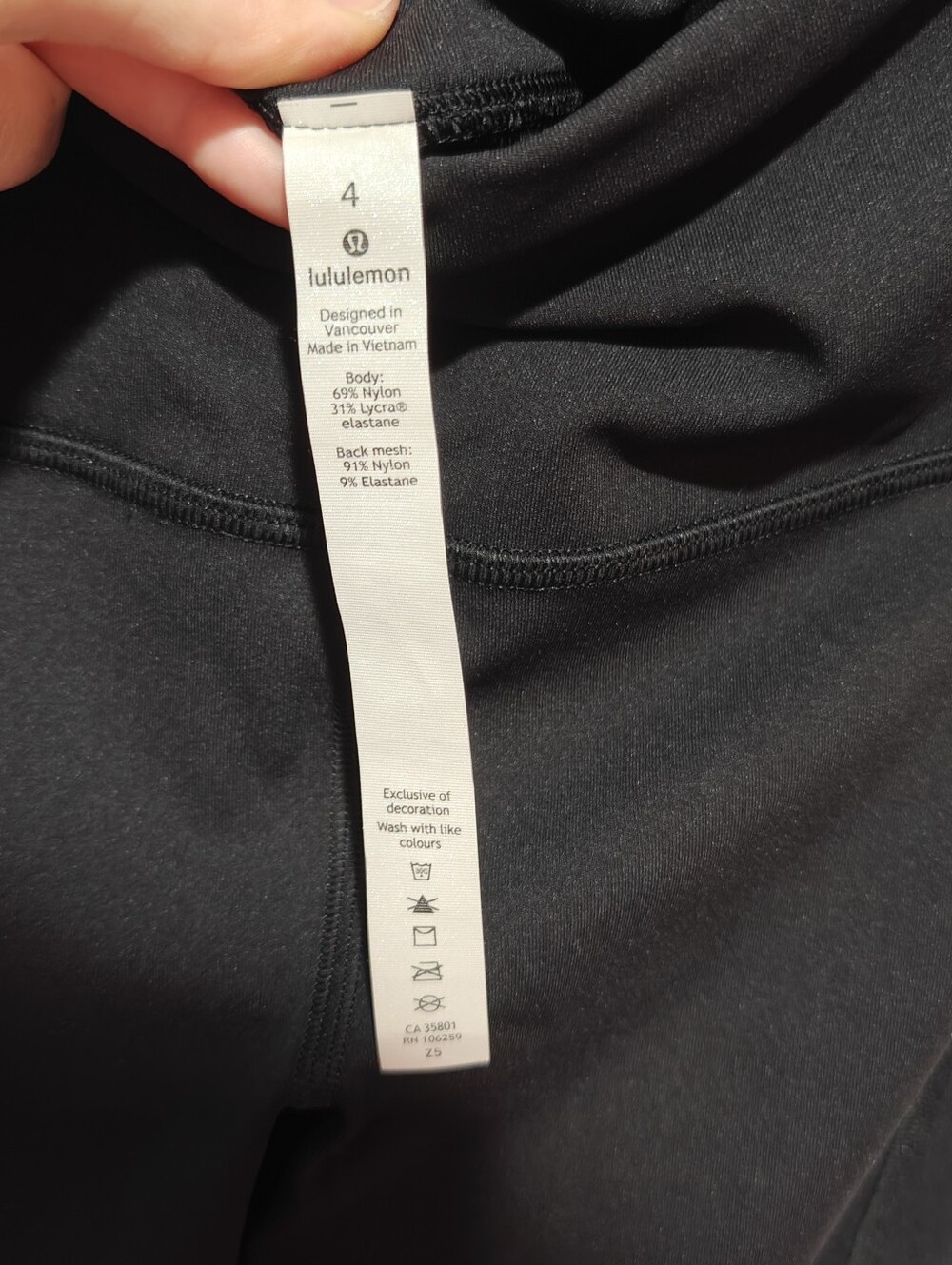 NWOT Lululemon Pace Rival Black Leggings Size 4 HR Crop 22" Mesh - Picture 4 of 7